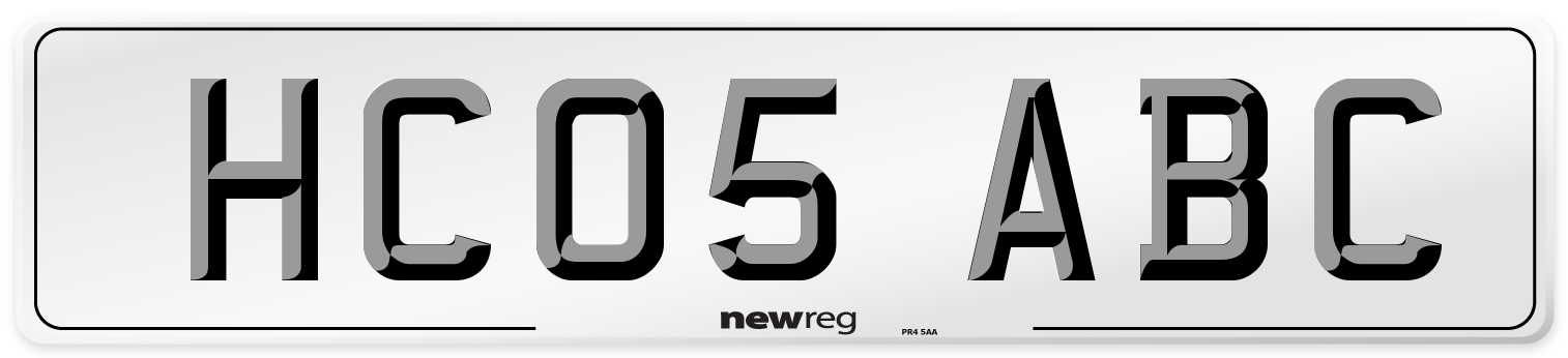 HC05 ABC Number Plate from New Reg